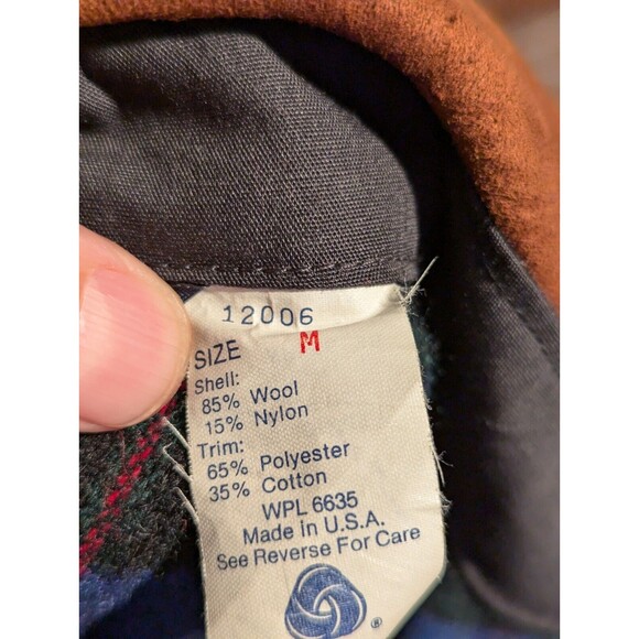 Vintage Woolrich Mens Sz Medium Plaid Wool Blend  w/Leather Elbow Patches - USA - Picture 9 of 16